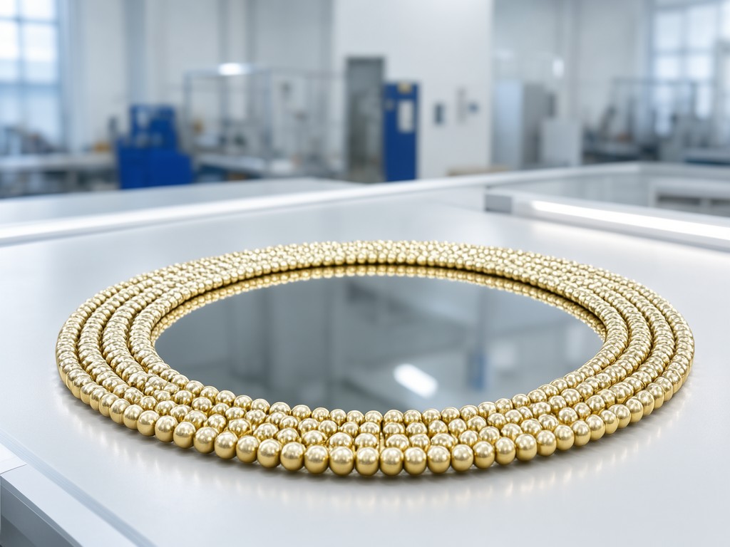 Buy circle beaded gold wall mirror Factory