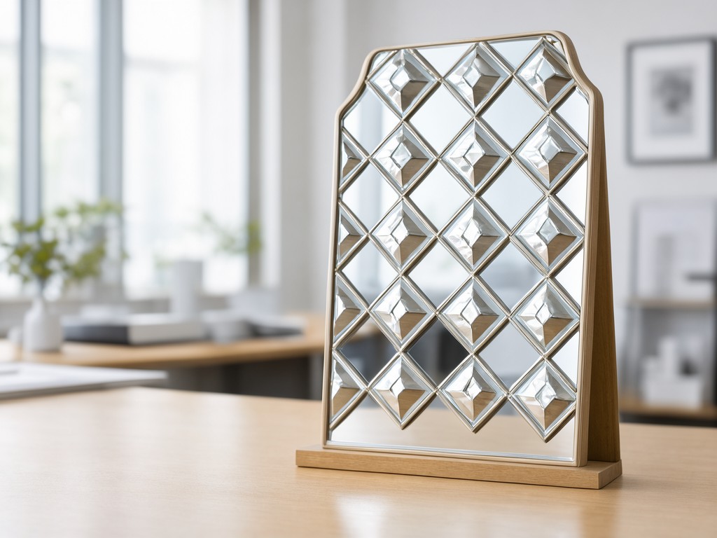 China Diamond Relief Decorative Wall Mirror Factory
