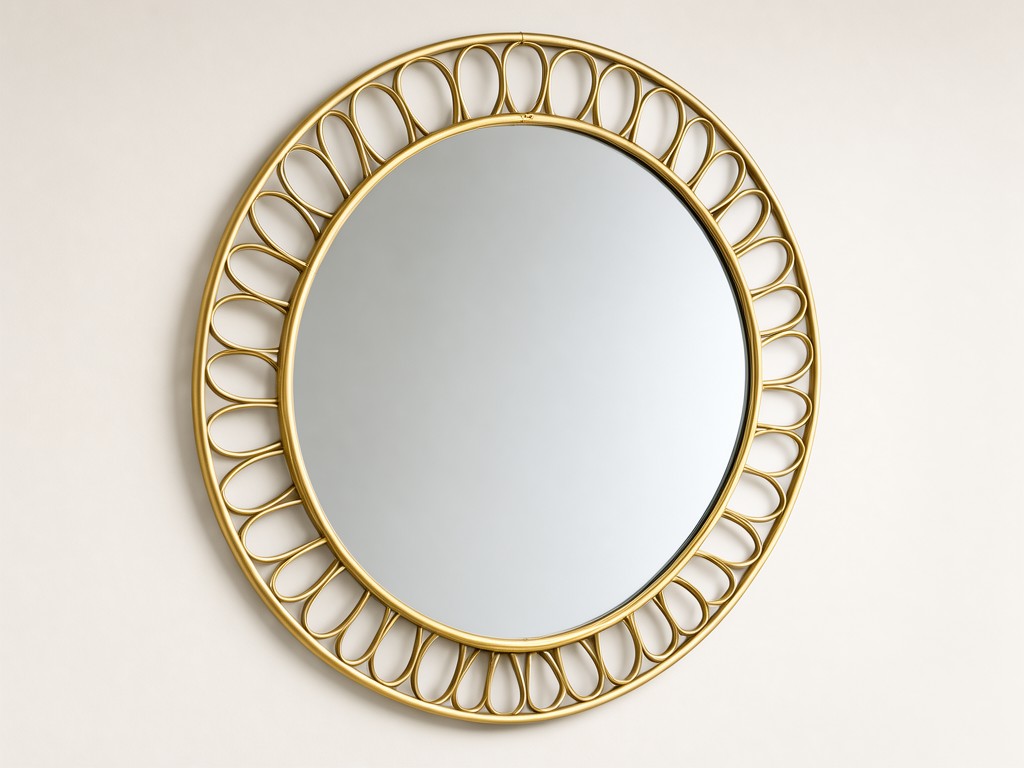 China Entryway Gold Circle Wall Mirror Factory