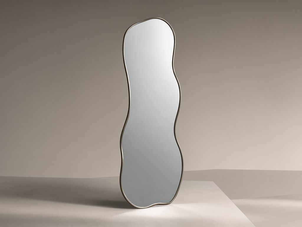 china irregular wavy standing wall mirror factory