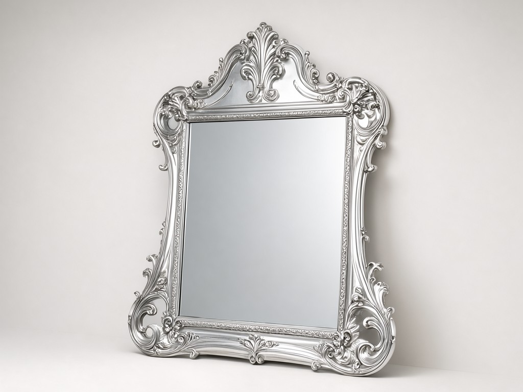 Custom Large Ornate Silver Wall Mirror Supplier