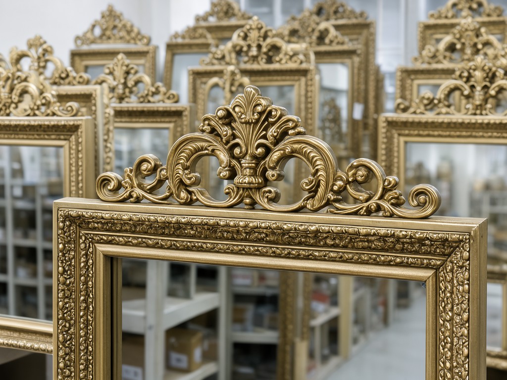 custom ornate brass wall mirror supplier