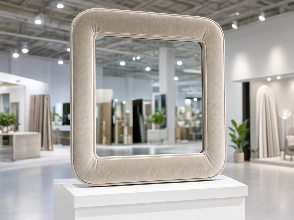 Low Price Beige Velvet Accent Mirror Hot Sale