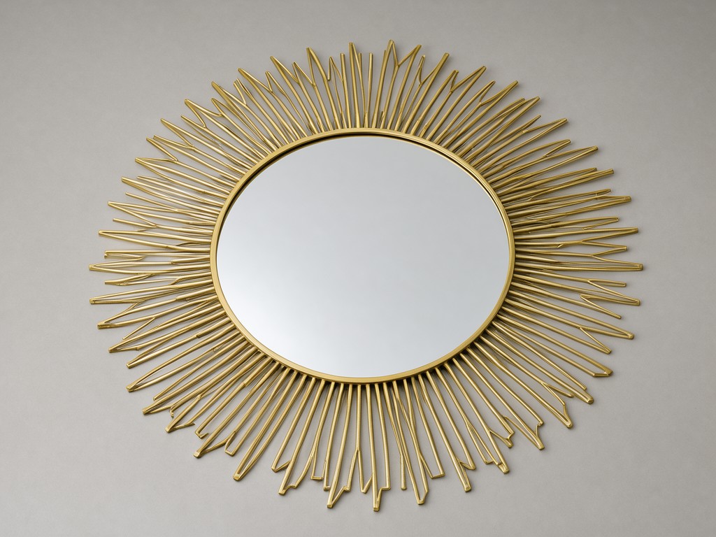 oem gold spoked sunburst wall accent mirror factory